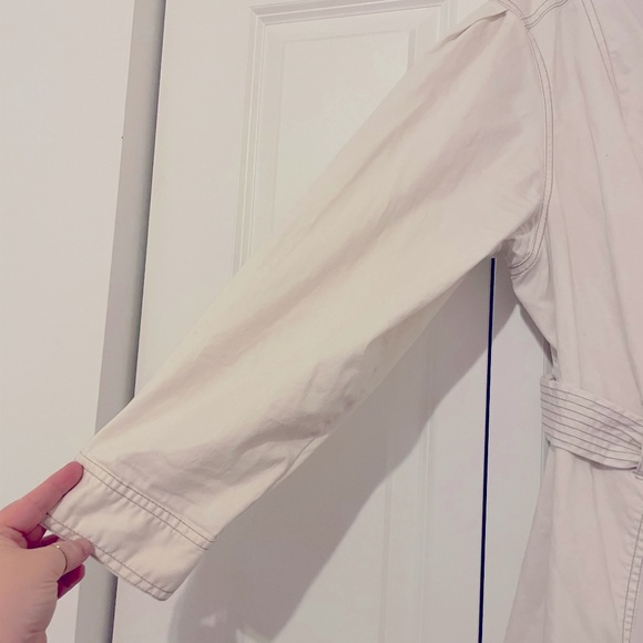 Pre loved Ava & Viv zip front cream long sleeve dress with tie 2X - Picture 4 of 7